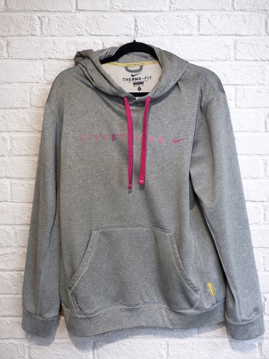 Nike Tops - Nike Therma-FIT Livestrong Hoodie Gray Pink Women’s Medium